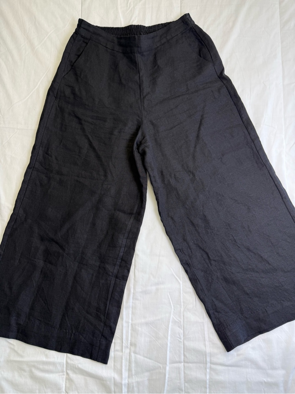 Chico’s Women’s Black Linen Wide-Leg Pants 4